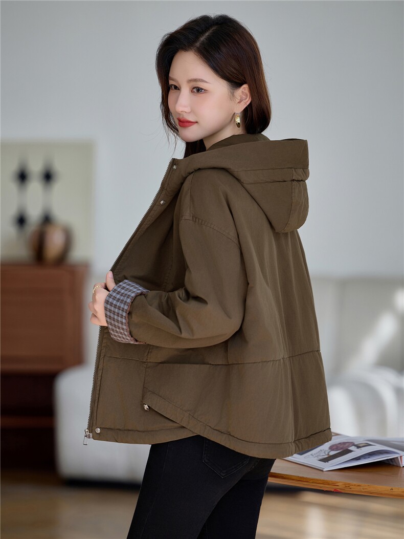 现货！2025冬季新款加绒加厚棉衣棉服外套女外套,女装棉衣/棉服,依万里