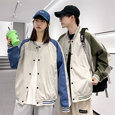 JK6605P65港风情侣拼色棒球服上衣外套宽松百搭夹克，男装夹克，星座1204-3