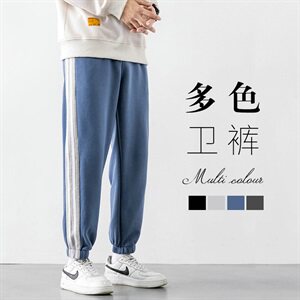 2021春秋季新款韩版宽松小脚裤九分裤条纹男裤子休闲裤DS881T图片