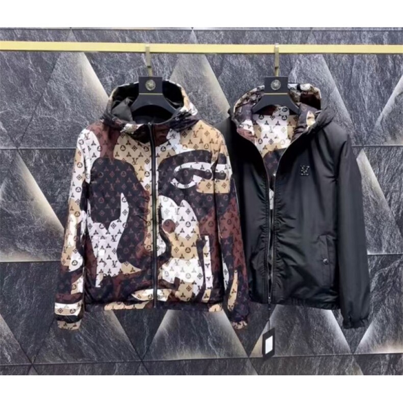 (网图)潮流双面穿徽章连帽高端轻奢高端棉服棉袄313B-JK5637-P110图片