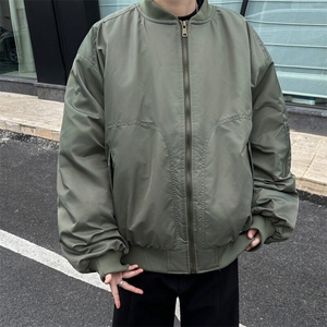 美式纯色MA1飞行夹克短宽解构棉服男女潮宽松重磅外套W6312-P86图片