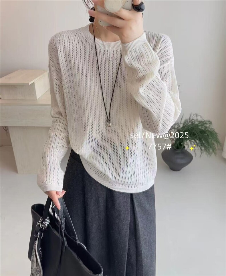 2025百搭时尚简约套头圆领打底衫，女装针织衫/毛衣，羿纯羊绒高端店