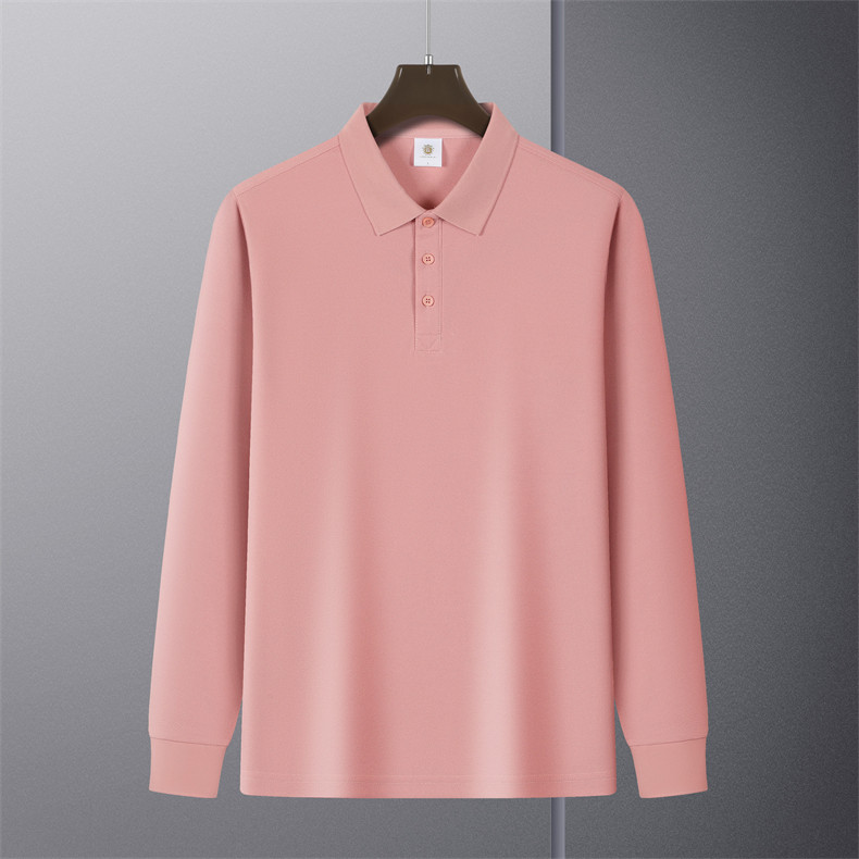 高端有翻领长袖POLO衫2025新款工作服定制纯色带领工衣T恤,男装Polo衫,电商B212（原钱塘6029）