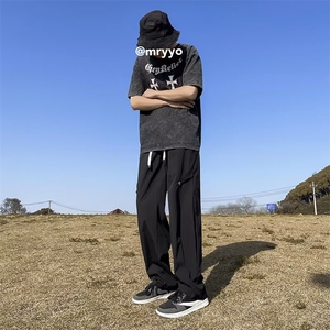 新款时尚潮男百搭宽松休闲裤图片