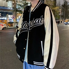现货秋季ins日系美式潮牌刺绣字母棒球外套男宽松夹克W2087-P55，男装夹克，星座512-2