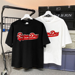 230克纯棉毛巾绣美式复古字母绣花t恤 9075-P28图片