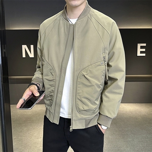 703-C16-P105 秋冬男士拼接立体大口袋 棒球领夹克衫加棉衣外套图片