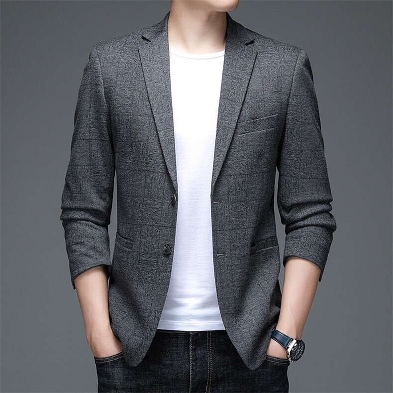 BGW306男式春秋新款长袖针织简约西服休闲商务便服西装单西,男装西服,电商B360