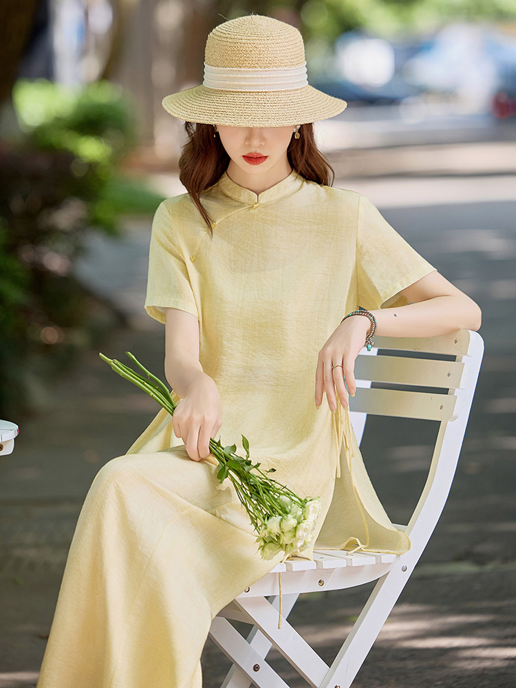 简约百搭新中式套装女2026夏季新款洋气减龄盘扣上衣阔腿裤两件套,女装套装/套裙,水衣源
