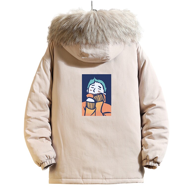 MM48042-P130冬季大毛领衣男士大码加厚袄男服砖墙挂拍,男装棉衣,电商A040A