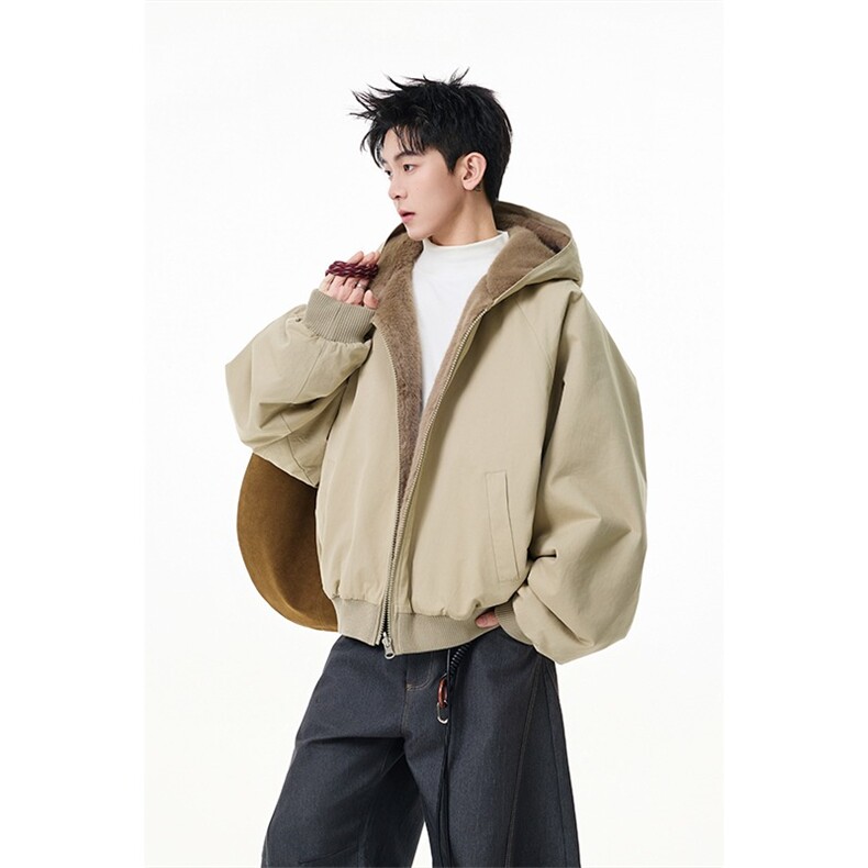 双面穿派克服2025年冬装新款棉服女皮草夹克座山雕慵懒感加厚，男装夹克，星座218-1（原230）