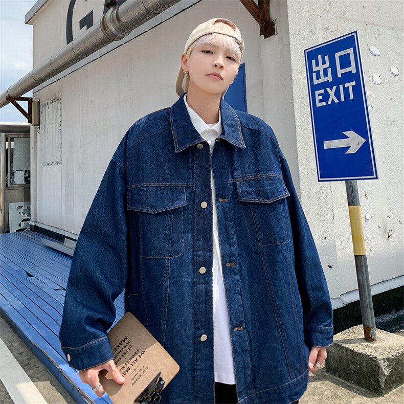 日系潮流原宿慵懒长袖外套男秋季新款纯色青春流行衬衫W6164-P65,男装衬衫,星座512-2