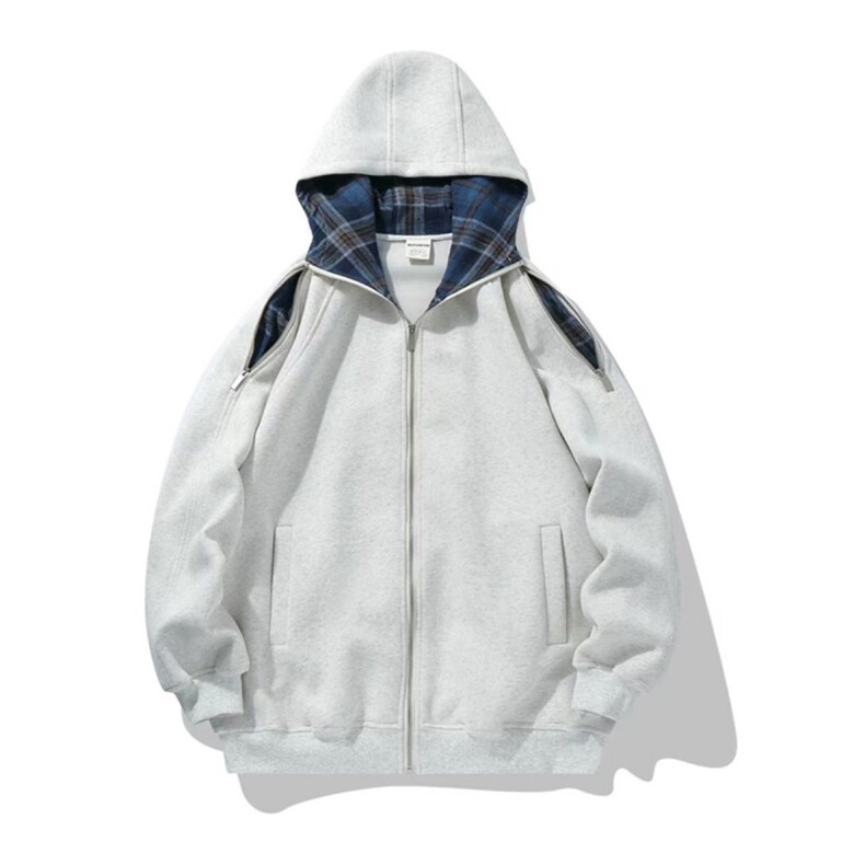 重磅400克连帽卫衣男女秋冬季宽松拼色慵懒外套P75X128，女装短外套，星座803