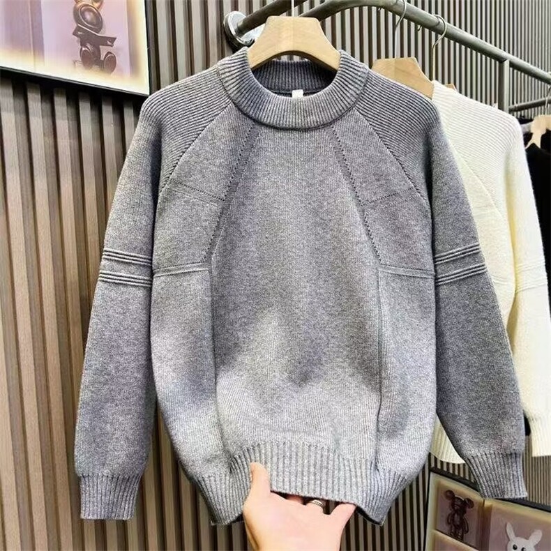 秋冬简约百搭重磅拉链休闲宽松毛衣美拉德针织立领开衫MY150P68，男装针织衫/毛衣，星座1013-5