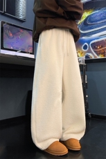 8XL-M摇粒绒裤子男加绒加厚休闲直通束脚宽松保暖裤K9122P78控98，男装休闲裤，电商D206-1