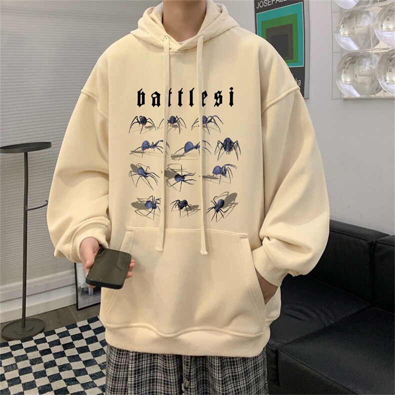 抖音品质 23/秋季320G华棉男士连帽大码印花卫衣WYH3250-P45控68图片