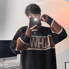 zxrp软糯厚实毛衣男秋冬新款高级感套头提花拼色针织衫高领上衣，男装针织衫/毛衣，星座506A