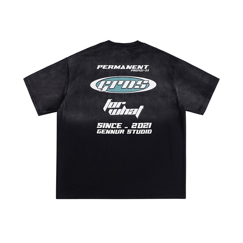 2025新款潮牌短袖宽松韩版字母印花扎染工艺T恤T9014/P5588，男装T恤，星座202-1