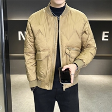 店主风冬季新款棒球领白鸭绒休闲高级感羽绒服外套男YR58153-P155，男装羽绒服，电商A413