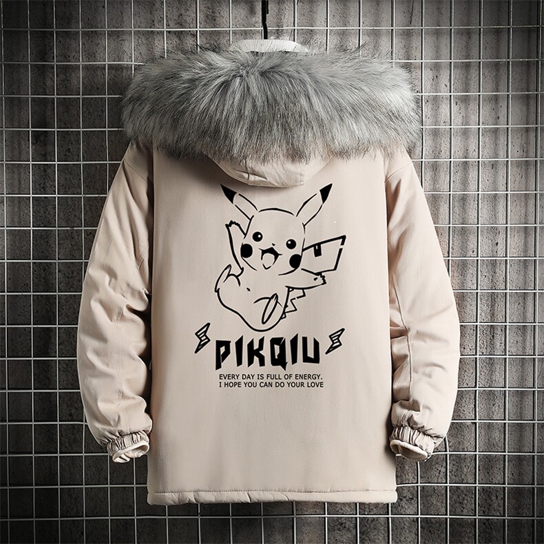 MM48078-P130 冬季大毛领棉衣男士大码加厚棉袄男棉服 网格图片