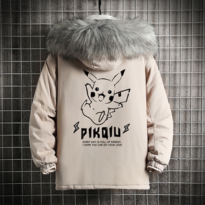 MM48078-P130 冬季大毛领棉衣男士大码加厚棉袄男棉服 网格图片