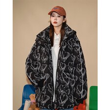 2021冬季港风夜光发亮加厚新款宽松连帽休闲爱心棉服227-989-p138，男装棉衣，星座227