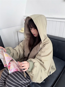 网图 座山雕双面穿加厚保暖冬季连帽棉衣外套男女情侣款棉服 P118图片