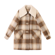 现货小香风双层活领保暖外套冬季新款女装时尚气质通勒小个子大衣，女装毛呢外套，韩美纤衣