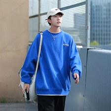 W2202-P58控78秋季日系港风假两件华夫格圆领卫衣外套320克重，女装短外套，电商A036A