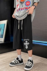 QK72268-P25冰丝七分裤男大码速干短裤男五分裤车景风格，男装休闲裤，电商A040