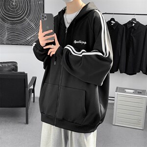 2024春季港风宽松开衫连帽卫衣男装潮流外套上衣WY01P58控78,男装卫衣,电商A086