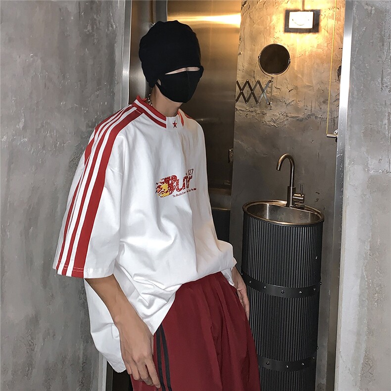 五角星刺绣拼接立体印花T恤短袖五分半袖打底衫XT04-P50控68,男装T恤,星座216(原A116)