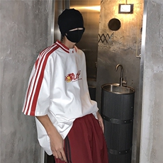 五角星刺绣拼接立体印花T恤短袖五分半袖打底衫XT04-P50控68，男装T恤，星座216(原A116)