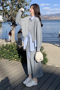 休闲气质马甲无袖衬衫半身裙套装女夏2025新款大方得体穿搭三件套图片