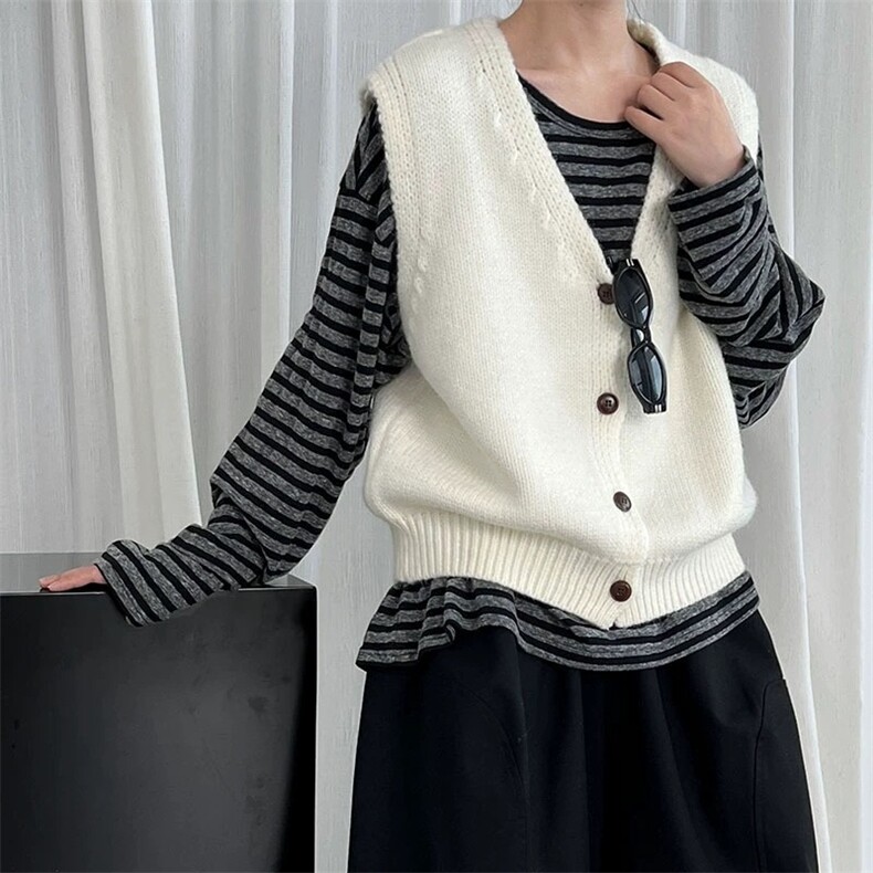 2025年秋季马甲常规时尚百搭通勤简约休闲，女装马甲，朝辰羊绒