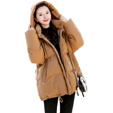 大码棉衣女短款减龄百搭优雅气质时尚潮流宽松短款连帽，女装棉衣/棉服，妃曼