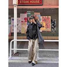 春秋季蛇年限定白蛇翻领宽松夹克男女美式复古休闲情侣棒球服外套，男装夹克，星座506A