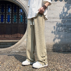 A316-1-K1240特P38控68无差价新款2024风盘扣肌理冰丝直筒裤，男装休闲裤，星座906（原电商a316-1）