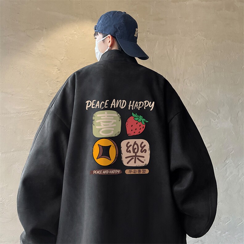 麂皮绒夹克男大码立领褂子外套JK85322-P68加绒款-P78,男装夹克,电商A040