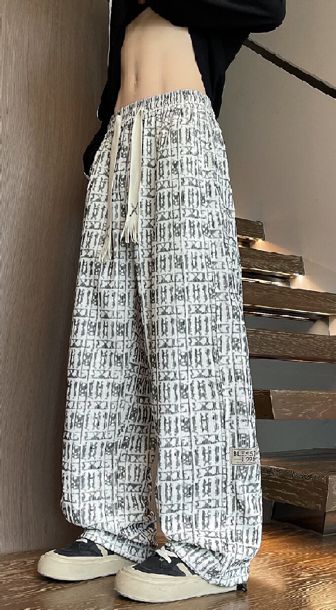 25秋季新款扎染美式重磅撞色格子高街百搭休闲直筒裤K601/TP28,男装休闲裤,电商B318