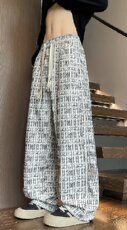 25秋季新款扎染美式重磅撞色格子高街百搭休闲直筒裤K601/TP28，男装休闲裤，电商B318