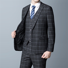 2021西装男套装商务休闲西服爸爸装男士三件套正装ASD8926-P335，男装西服套装，电商B212（原钱塘6029）