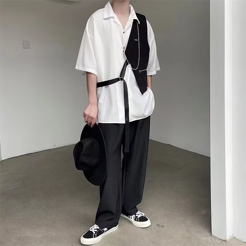 男百搭新款潮流夏季衬衫原宿纯色ins文艺C608P46,男装衬衫,星座1116-2