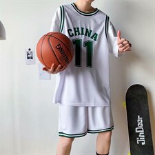 夏季球衣宽松假两件篮球服套装男短袖t恤运动学生班服tz712-p36,男装T恤,星座1008-2