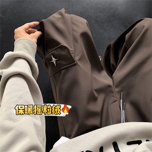 【加绒防水冲锋裤】 D2196-TP50控价68 加绒加厚高街休闲长裤男图片