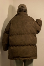 中性PU皮复古做旧设计钢印棉衣男女MY77096P130控198抖控228，男装棉衣，星座227-7