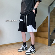 8XL-M特大码短裤男夏季新款大码vibe破洞拼接高街短裤DK1518P50，男装休闲裤，电商D206-1