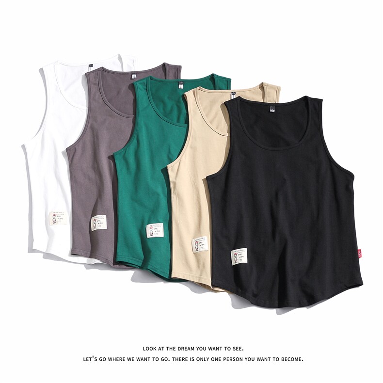 简约纯色运动无袖背心男宽松街头风百搭薄款T恤上衣B764-特价P18，男装背心/马甲，电商A007