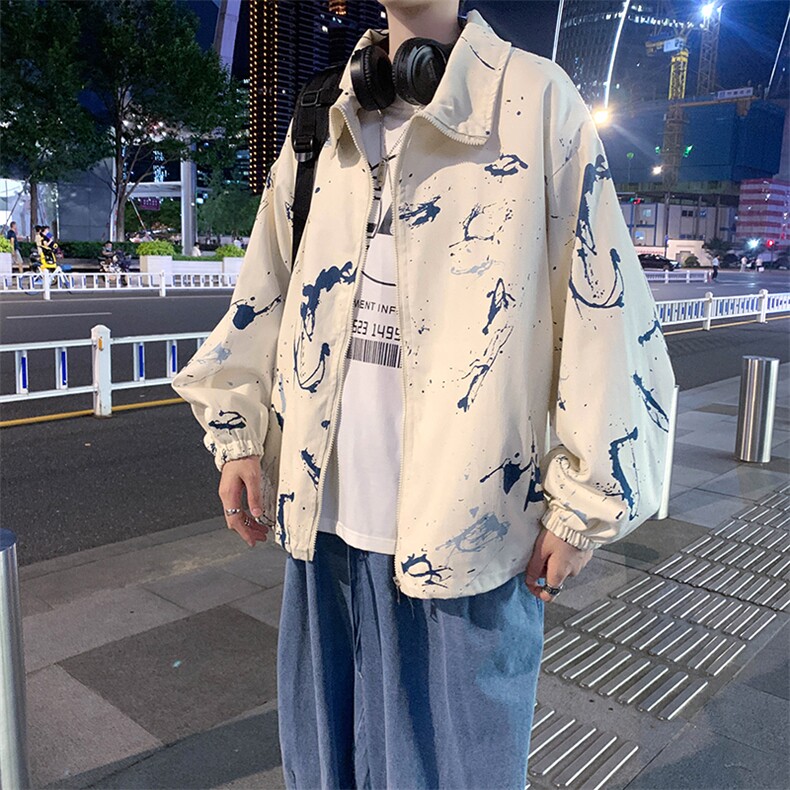 春秋季潮流男装帅气印花大码宽松休闲夹克JK0160-P46,男装夹克,星座308B-2