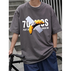 220克纯棉潮牌印花宽松圆领短袖t恤DT3268-特批19，男装T恤，电商B370